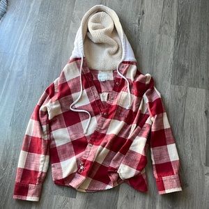 Button up Flannel w/ hood